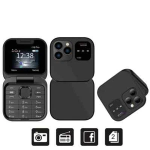 2024 New Mini Flip Mobile Phone FM Radio Magic Voice Blacklist Speed Dial - Picture 1 of 6