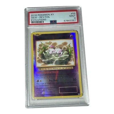 2016 Pokemon XY Evolutions Mew Rev Foil #53 PSA 9 - Image 1 of 2