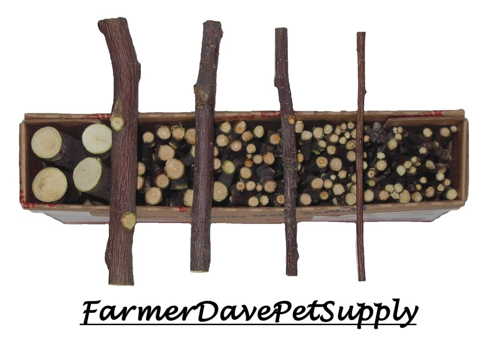 FARMERDAVEPETSUPPLY 120 MIXED APPLE WOOD CHEW Twigs-Thins-Sticks-Branches
