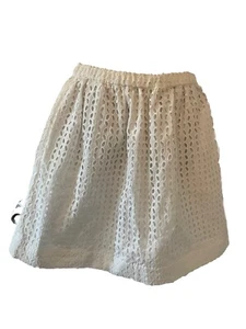 Crewcuts J Crew Girls White Cotton Eyelet Fit & Flare Midi Skirt Size 16 - Picture 1 of 8