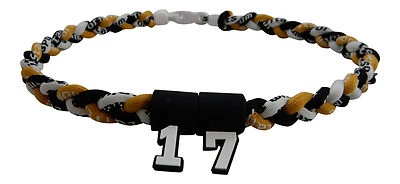 TITANIUM SPORT PICK YOUR NUMBER KID Gold White Black Braided Tornado Necklace Baseball Softball