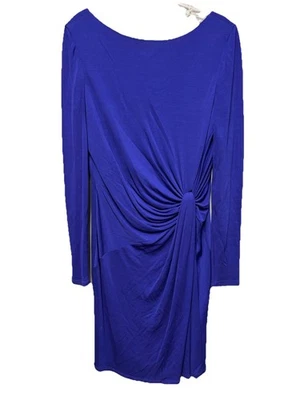 Emilio Pucci Faux Wrap Blue Dress Sz 12 Italy Long Sleeve - Image 1 of 4