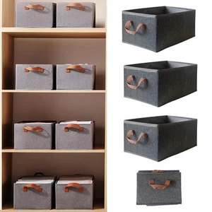 Fabric Clothes Storage Bins,Large Fabric Storage Baskets,18" x11⅖x7⅘Foldable ... - Picture 1 of 9
