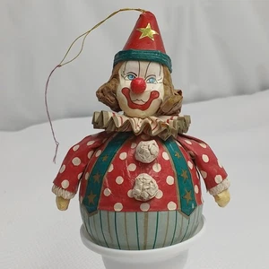 Vintage Pappmaschine Clown Weihnachtsschmuck Hergestellt in Taiwan 5,5 x 4 Zoll - Bild 1 von 19