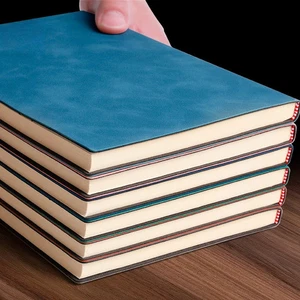 A5-Lederbuch mit Hautgefühl modischer Notizblock Tagebuch Lernnotizbuch Groß - Bild 1 von 14