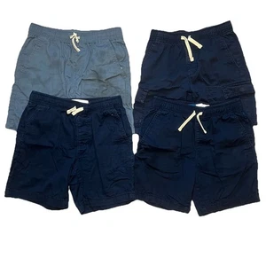 LOT Of 4 Boys Old Navy Blue Shorts Size L 10/12 School Uniform Stretch Pull On - Picture 1 of 11
