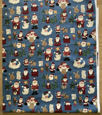 Vintage Santa, by the piece, 1 yard 18”, 100% cotton Foto 1 de 3