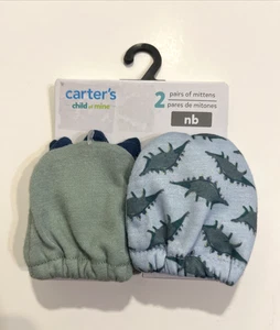 Carter's Child of Mine Baby Boy Infant Dino Mittens 2 Pack Size Newborn - Picture 1 of 15