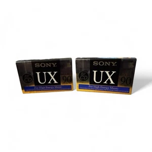 (2) New Sony UX 90 Blank Audio Cassette Tapes Sealed Type II High Bias - Picture 1 of 3