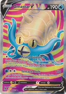 Holo Omastar V (Full Art) 174/195 Ultra Rare SWSH12: Silver Tempest - Picture 1 of 1