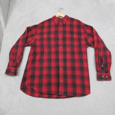 Duluth Trading Co Shirt Mens Large Red Black Plaid Flannel Button Down Workwear - Image 1 of 4