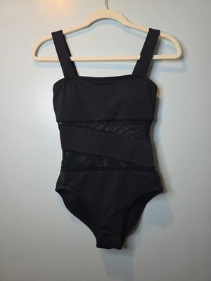 Traje de baño Carmen Marc Valvo empalmado de una pieza para mujer 10 paneles de malla recortados negros Foto 1 de 4