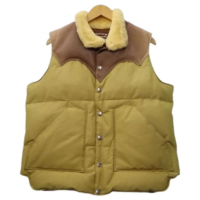 SUGAR CANE Leather Yoke Button-Up Down Vest M Brown Beige SC11471 F/S - Image 1 of 4