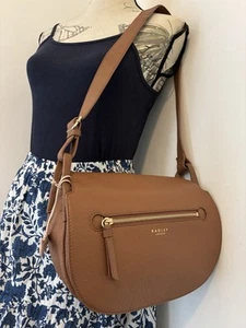 Radley London medium tan brown Leather Handbag shoulder Bag vgc - Picture 1 of 14