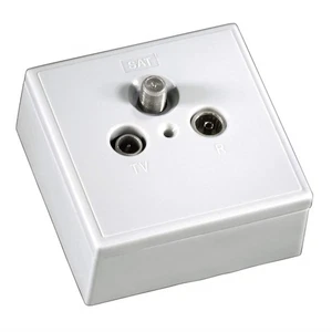 Hama Antennen-Dose 3-Fach 18dB Sat-Dose Aufputz TV Radio Durchgangsdose Wanddose - Bild 1 von 1