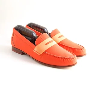 Cole Haan Penny Loafers Orange Red Nylon Womens Shoe Size US 11 B EU 41 - Picture 1 of 12