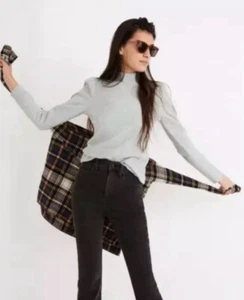 Madewell (Re)sourced Plush Mock Neck Long Sleeve Puff Top Womens Size Large - Picture 1 of 5