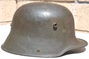 GERMAN WW1 IMPERIAL ARMY HELMET MODEL 16 ALL ORIGINAL FACTORY ISSUED CAMO PAINT - Picture 1 of 17
