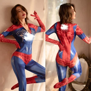 Mono Spider-Girl Mujer Araña Body Disfraz Juegos con disfraces Medias Traje Halloween - Imagen 1 de 12