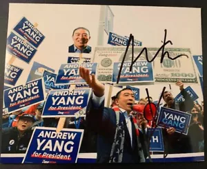 Foto firmada de Andrew Yang for President 2020 8x10 certificado de autenticidad matemáticas - Imagen 1 de 1
