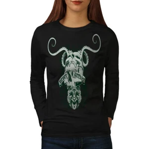 Wellcoda Never Surrender Art Goat langärmeliges Damen-T-Shirt - Bild 1 von 5