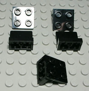 Lego Plate Angle 1x2 to 2x2 Black 5 Pieces - Picture 1 of 1