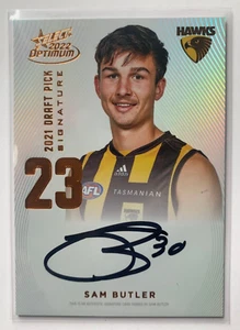 2022 AFL Select Optimum SAM BUTLER Hawthorn Draft Pick Signature Copper #155/170 - Picture 1 of 2