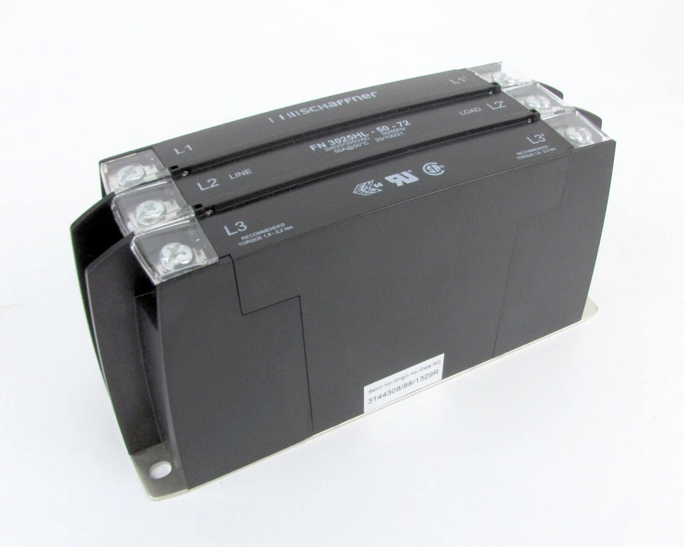 Schaffner Fn3025hl-50-72 Line Filter 50a Chassis Mount