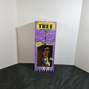 Fun World Vintage Light Up Halloween Tree Ceramic Witch Brewing Potion Cat Bat - Picture 1 of 24