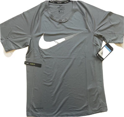 NIKE Pro Men's Slim fit Short-Sleeve T grey size M - Image 1 of 4