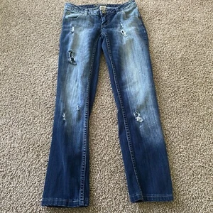 Arizona Jeans Co. Womens Dark Wash Mid Rise Favorite Skinny Jeans Size 0 - Picture 1 of 9