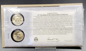 FRANKLIN PIERCE 2010 Presidential Dollar P & D 2 coins Set First Day OGP US Mint - Picture 1 of 2