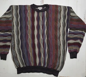 VINTAGE Norm Thompson  Men's Medium Sweater Textured Made in Portland Oregon - Picture 1 of 12