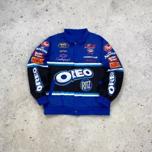 Y2K OREO Chevrolet Racing Nascar Light Jacket Blue Size L - Picture 1 of 9