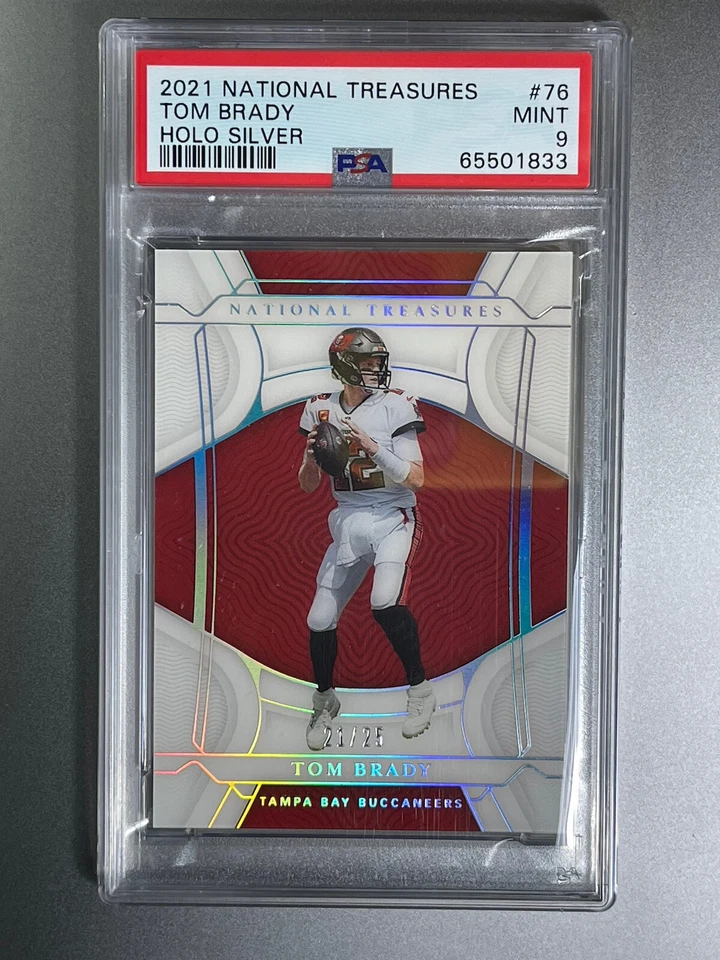 Tom Brady 2021 Panini National Treasures #/25 Holo Silver Platinum PSA 9 #76 - Image 1 of 2