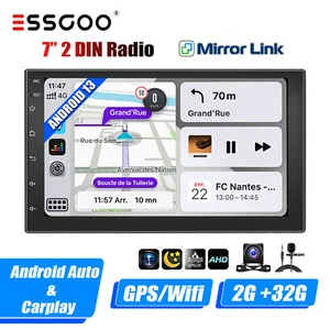 7'' Double 2Din 32G Android 13 Touch Screen Car Stereo Radio GPS BT Carplay +CAM - Picture 1 of 13