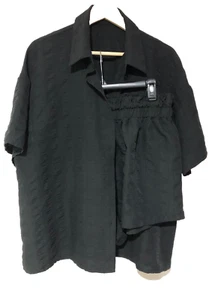 Shein Casual Basics Übergröße Damen schwarz Kurzarm Shirt/Shorts Set 2XL - Bild 1 von 15