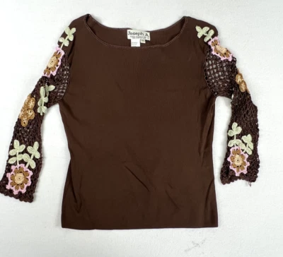 Top De Colección Joseph A Para Mujer Y2K Talla M Floral Manga Crochet Boho Festival Foto 1 de 4