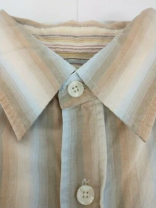 BKE 67 Womens Size M Button Down Brown Striped Shirt Top - Picture 1 of 9