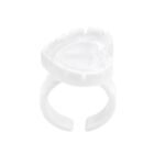 100 szt. Pierścienie w kształcie serca Uchwyt na pigment Plastikowe pierścienie Makijaż rzęs do