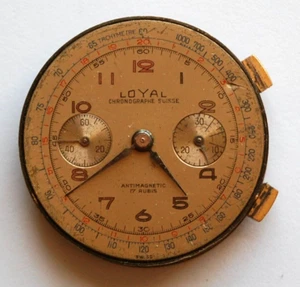 LOYAL 34MM VINTAGE HANDAUFZUG CHRONOGRAPHE SUISSE UHRWERK CHRONOGRAPH - Bild 1 von 7