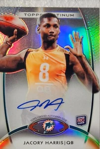 2012 Topps Platinum AUTO RC Refractor #161 Jacory Harris Dolphins Hurricanes - Picture 1 of 2