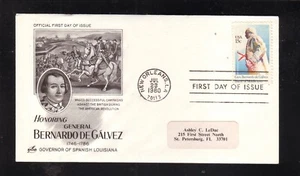 General Bernardo de Galvez 1980 First Day Cover New Orleans Louisiana Artcraft - Picture 1 of 1