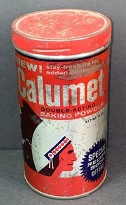 CALUMET Backpulver Dose General Foods Indianer Antik Werbung Blech - Bild 1 von 5