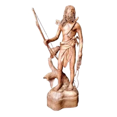 Estátua de couro feita à mão do Homem da Selva (Caçador) Ceilão frete grátis - Imagem 1 de 2