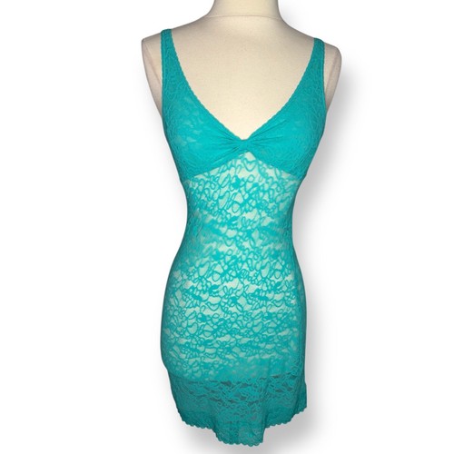 UNDERCOVER Abito Victoria's Secret The Lacie Teal pizzo floreale scollo a V trasparente chemise slip S