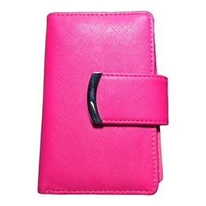 Women's Pink Leather Wallet Billfold Fashion Accessory w/ Buckle an Snap Closure - Picture 1 of 7