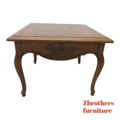 Lámpara rústica tallada francesa vintage Brandt Country mesa auxiliar Regencia B Foto 1 de 4