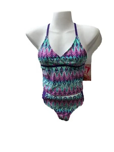 Kanu Surf Girl’s Beach Sport Two-Piece Banded Tankini Swimsuit Size 14 Candy - Picture 1 of 6