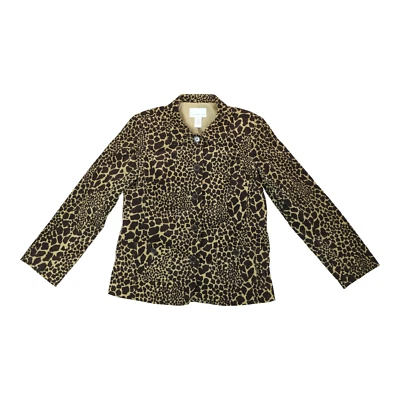 Susan Graver Corduroy Jacket Blazer Giraffe Animal Print Womens Size Medium - Image 1 of 4
